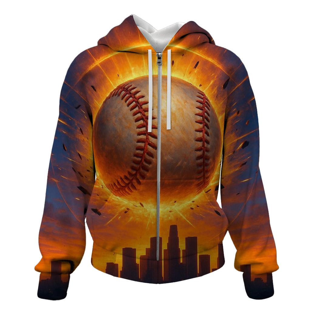 Sunset Homer Halo graphic hoodies