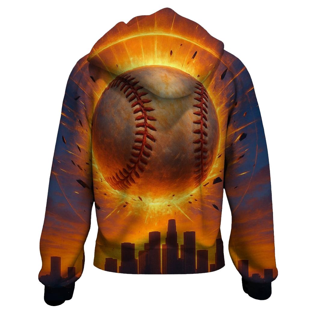 Sunset Homer Halo graphic hoodies