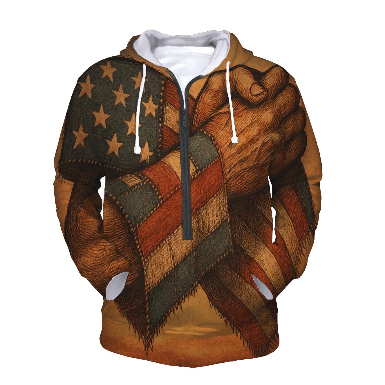 Rustic Freedom Patchwork hoodies fashion