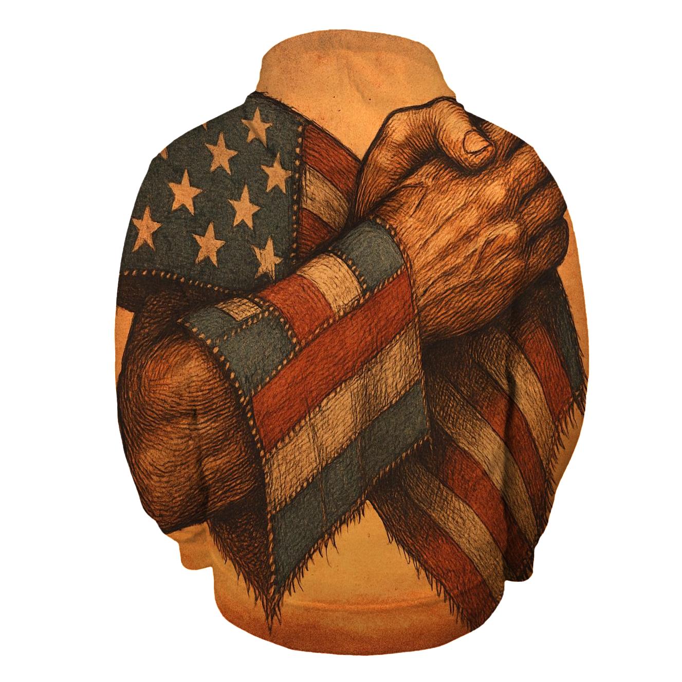 Rustic Freedom Patchwork hoodies fashion