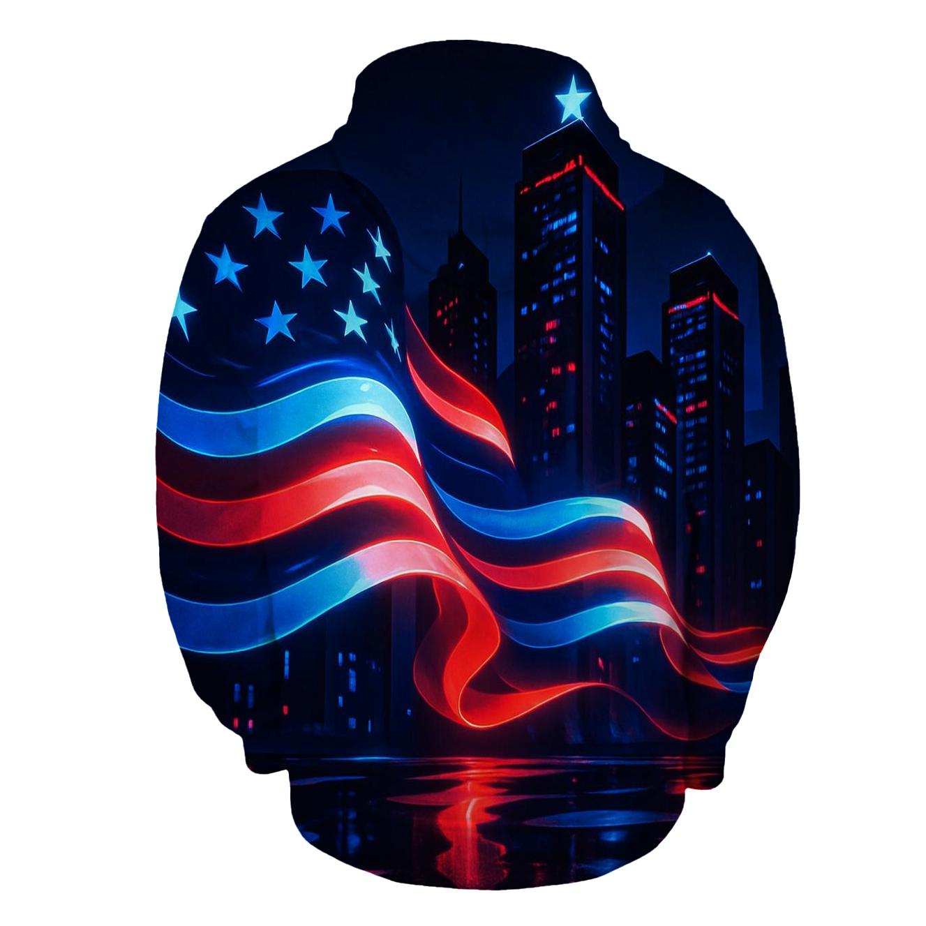 Neon Skyline Banner heavyweight hoodies