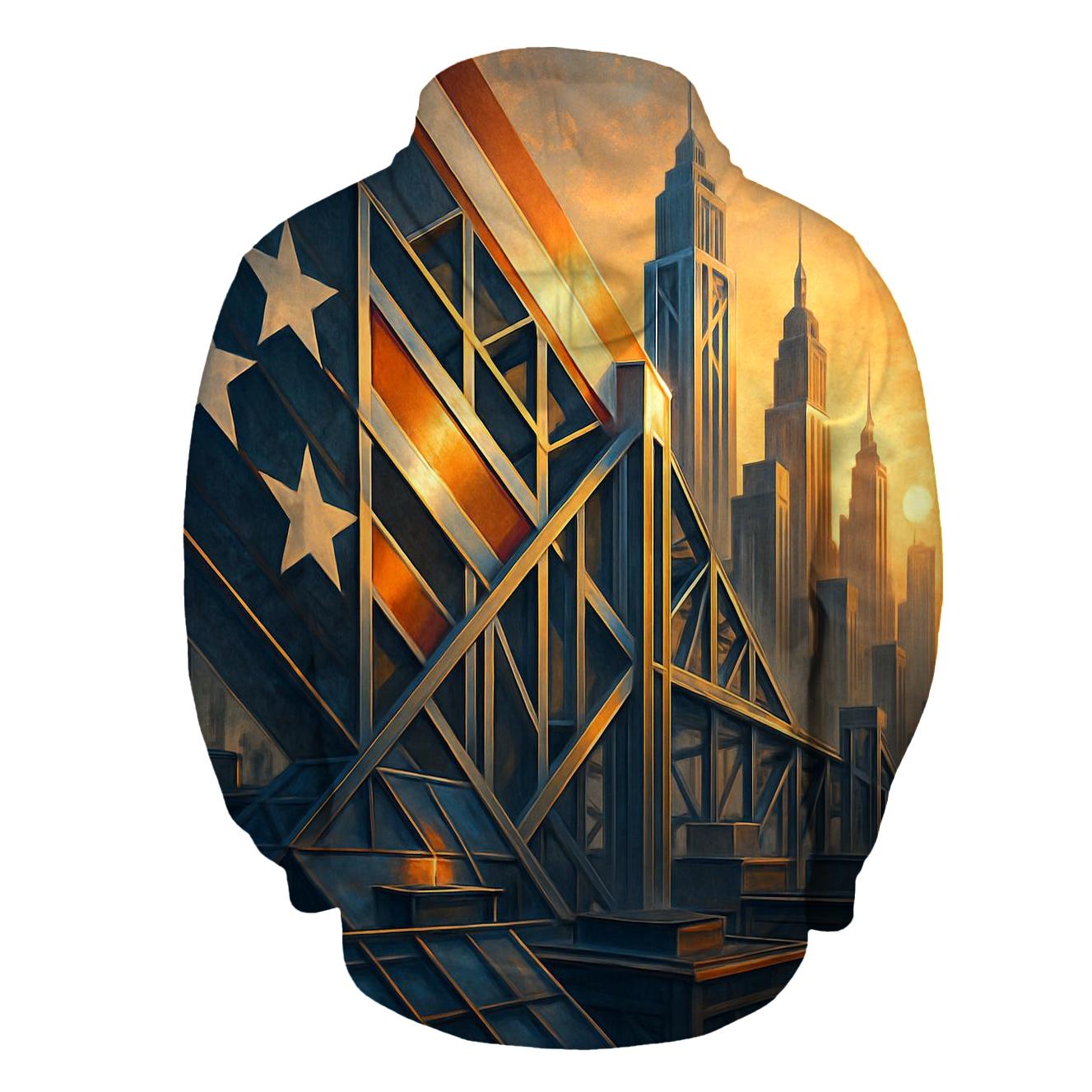 Stars And Steel Skyline printed hoodies