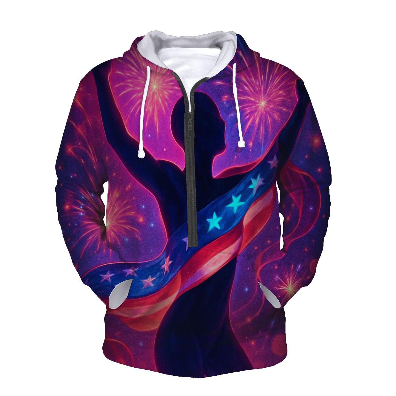 Firework Banner Embrace embroidered hoodies