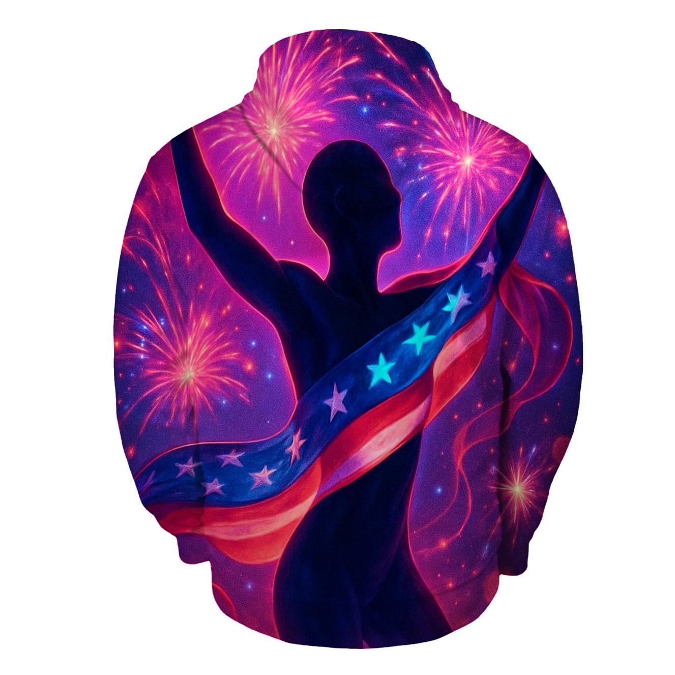 Firework Banner Embrace embroidered hoodies