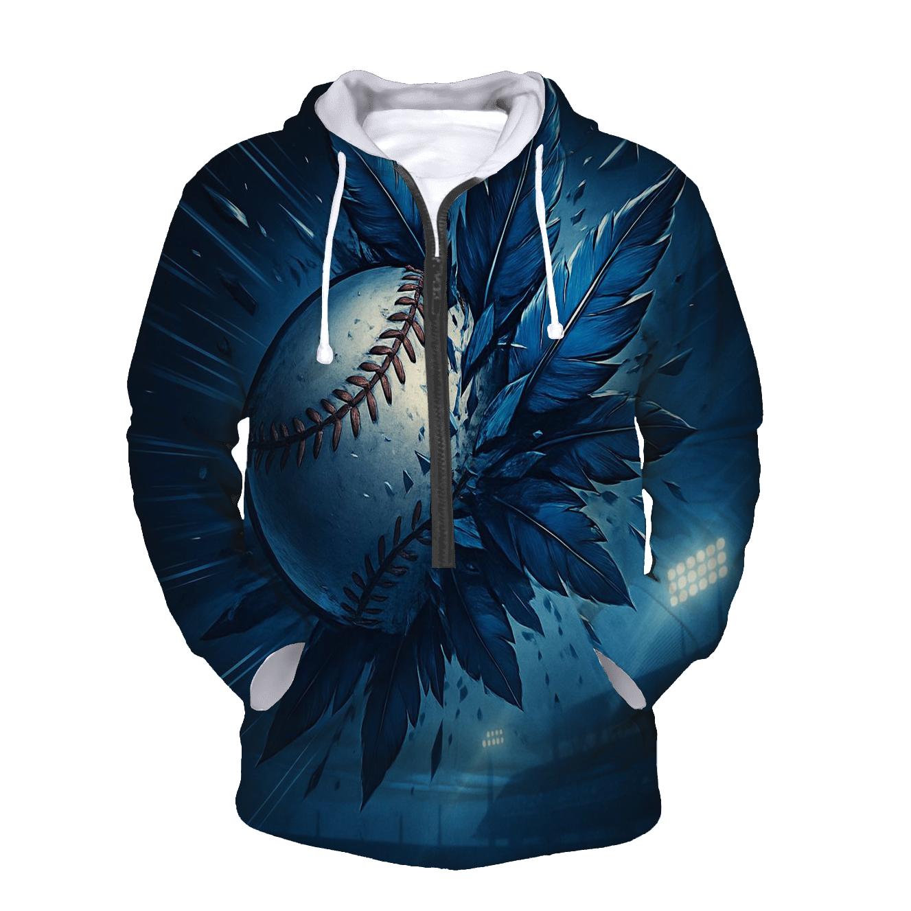 Feathered Impact With Blue Jays zip-up hoodies