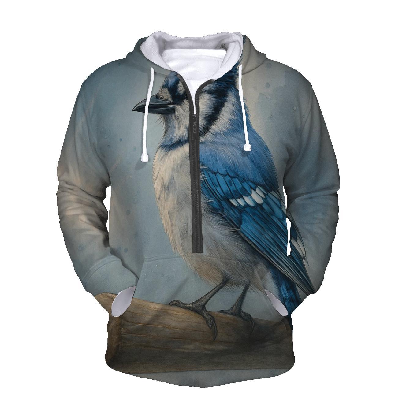 Sky Blue Jay Perched On The Bat pullover hoodies