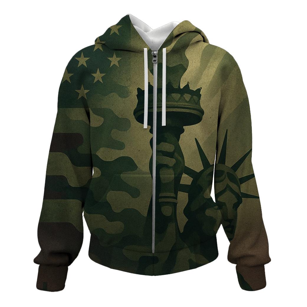 Camouflage Liberty pullover hoodies