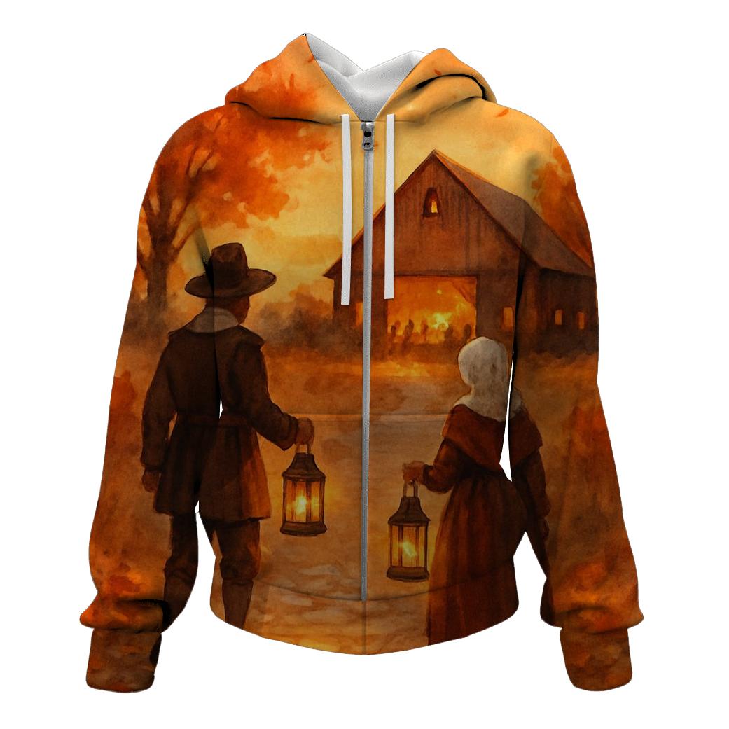 Pilgrim Lantern Walk embroidered hoodies
