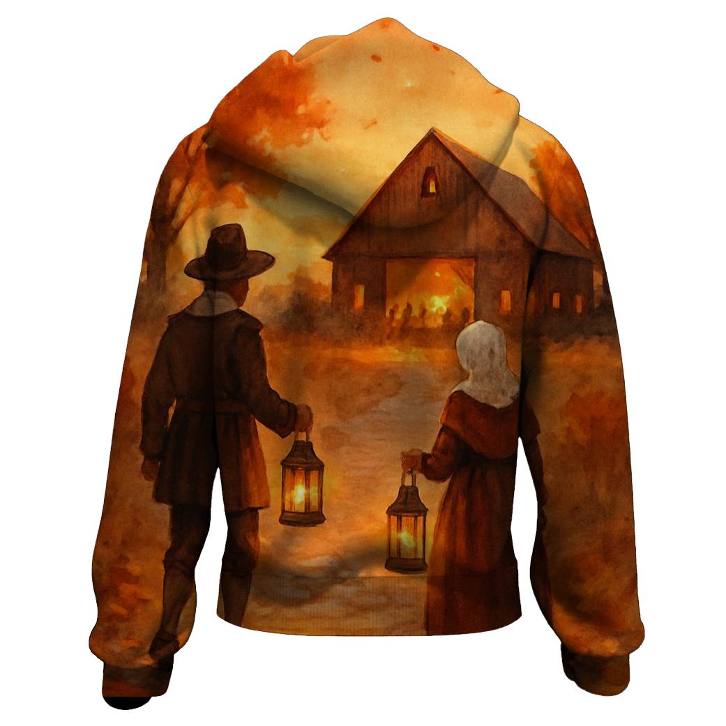 Pilgrim Lantern Walk embroidered hoodies
