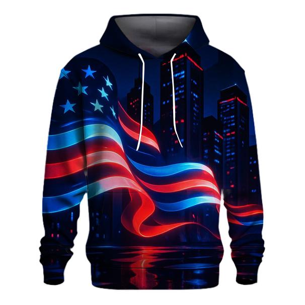 Neon Skyline Banner graphic hoodies