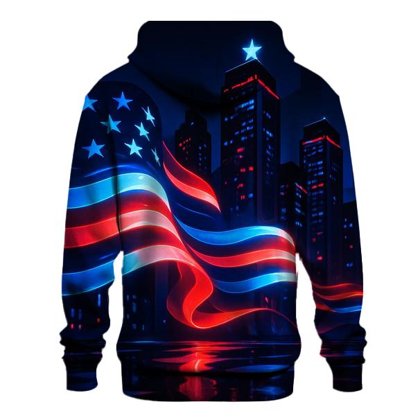 Neon Skyline Banner graphic hoodies