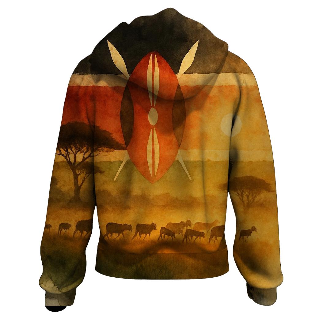 Kenya Savanna Banner custom hoodies