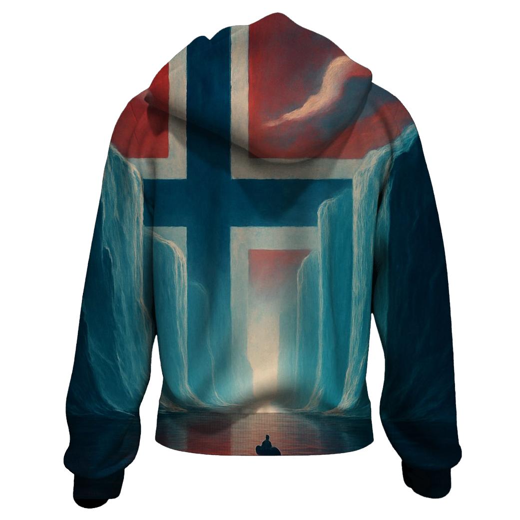 Norway Fjord Banner embroidered hoodies