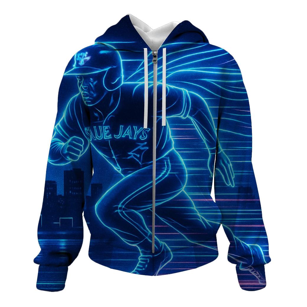 Blue Jays Retro Neon Run embroidered hoodies