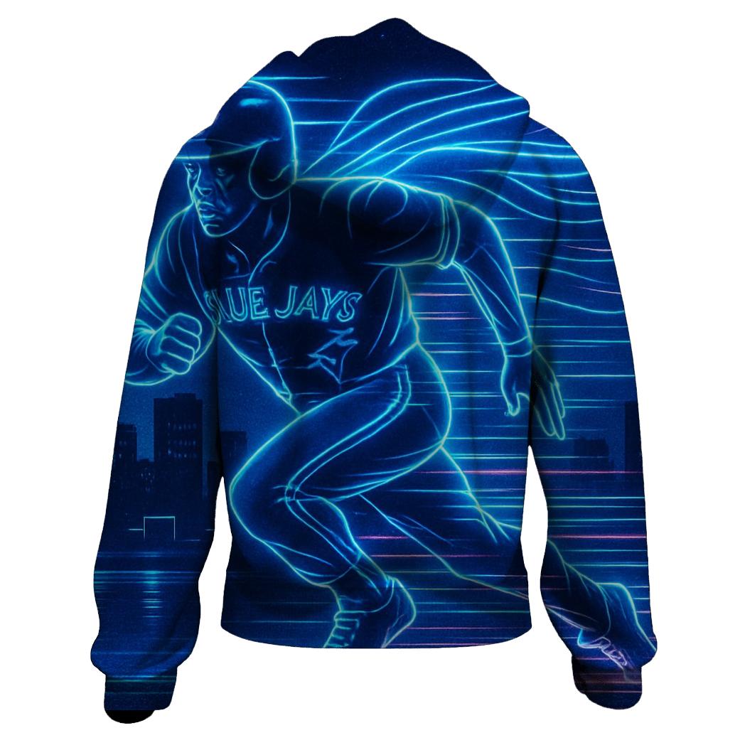 Blue Jays Retro Neon Run embroidered hoodies