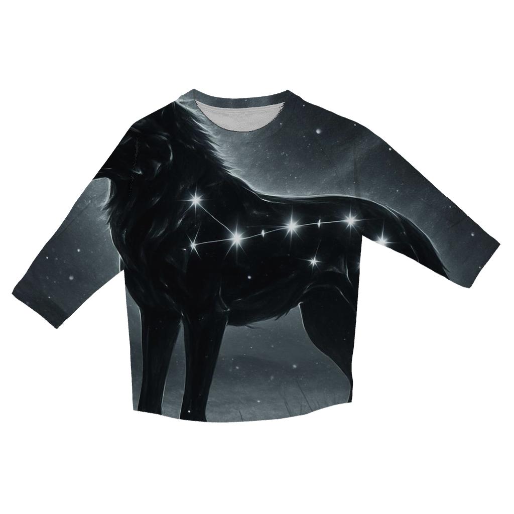 Obsidian Wolf Constellation stylish quarter sleeve tops