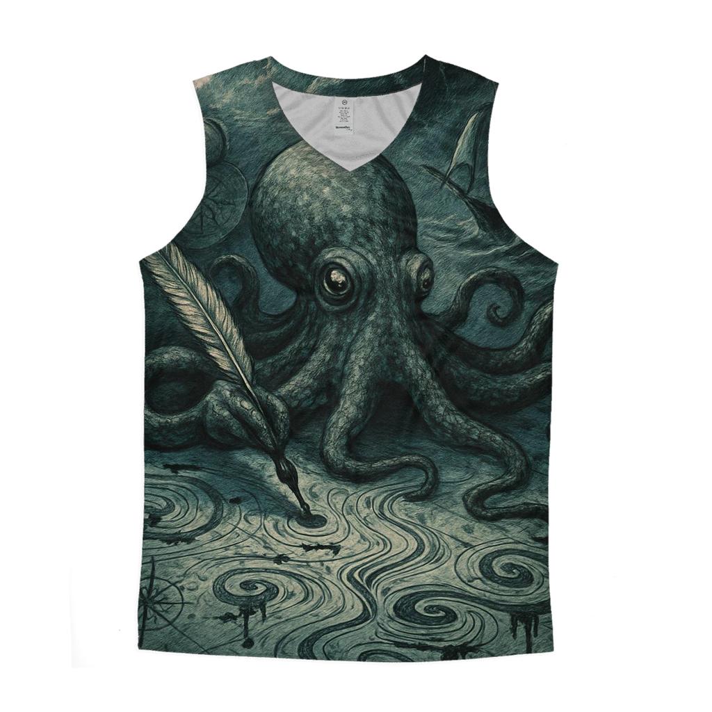Inkstorm Kraken Cartographer casual summer tank tops