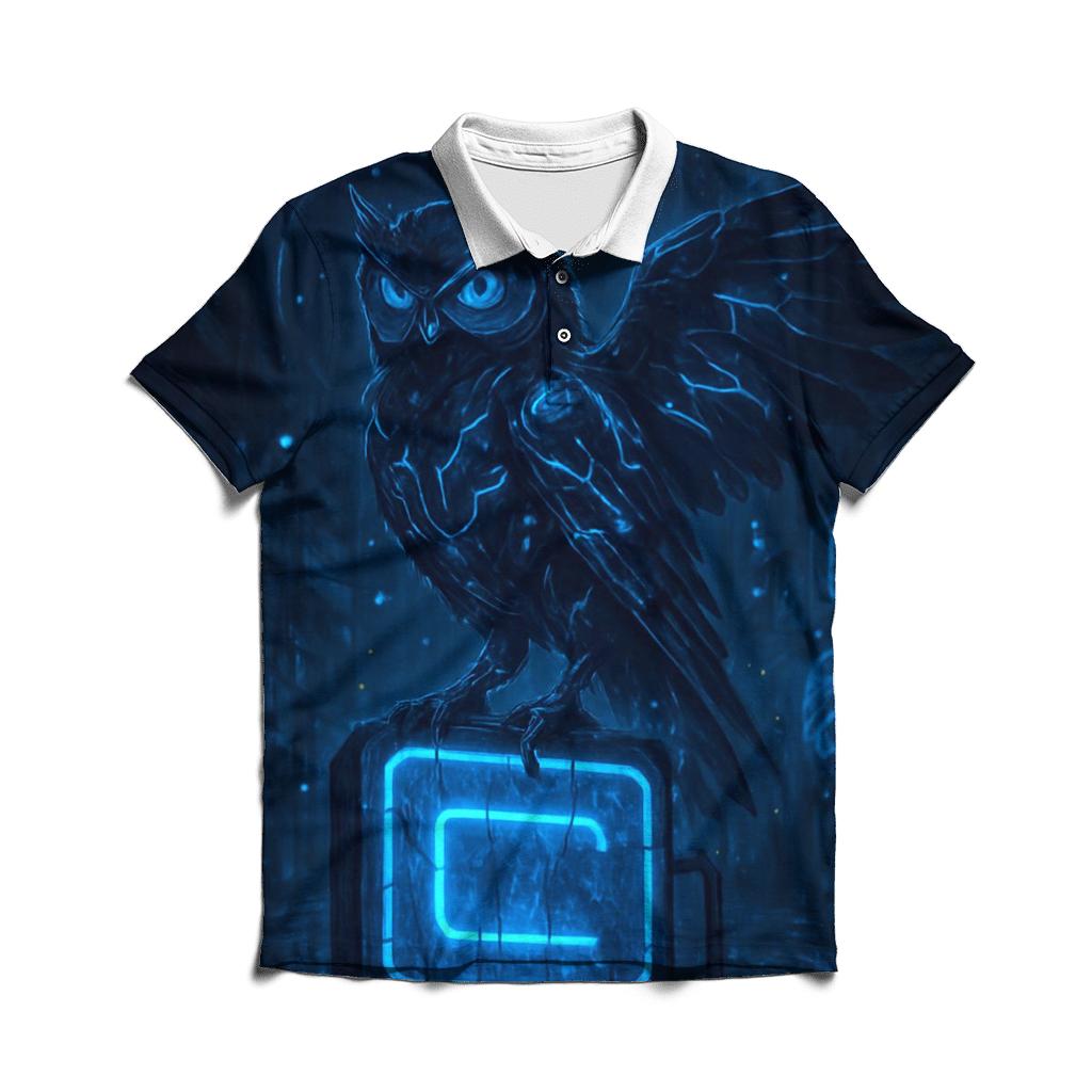 Midnight Circuit Owl casual sports polo shirts