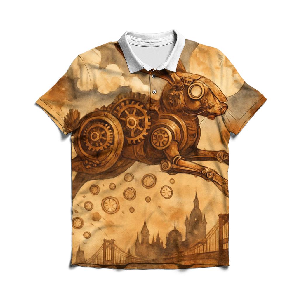 Clockwork Hare Leap branded logo polo shirts