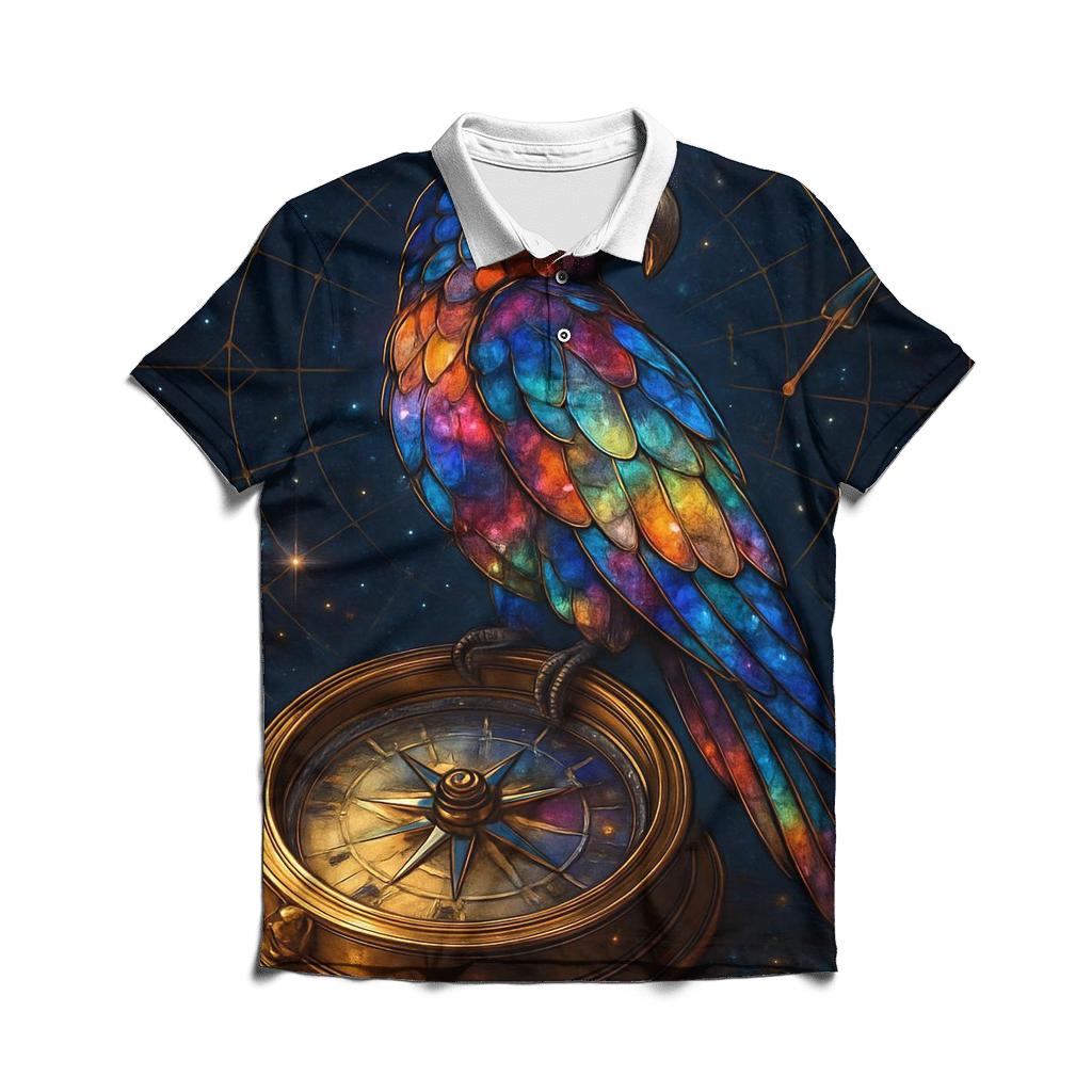Glass Nebula Parrot custom polo shirts
