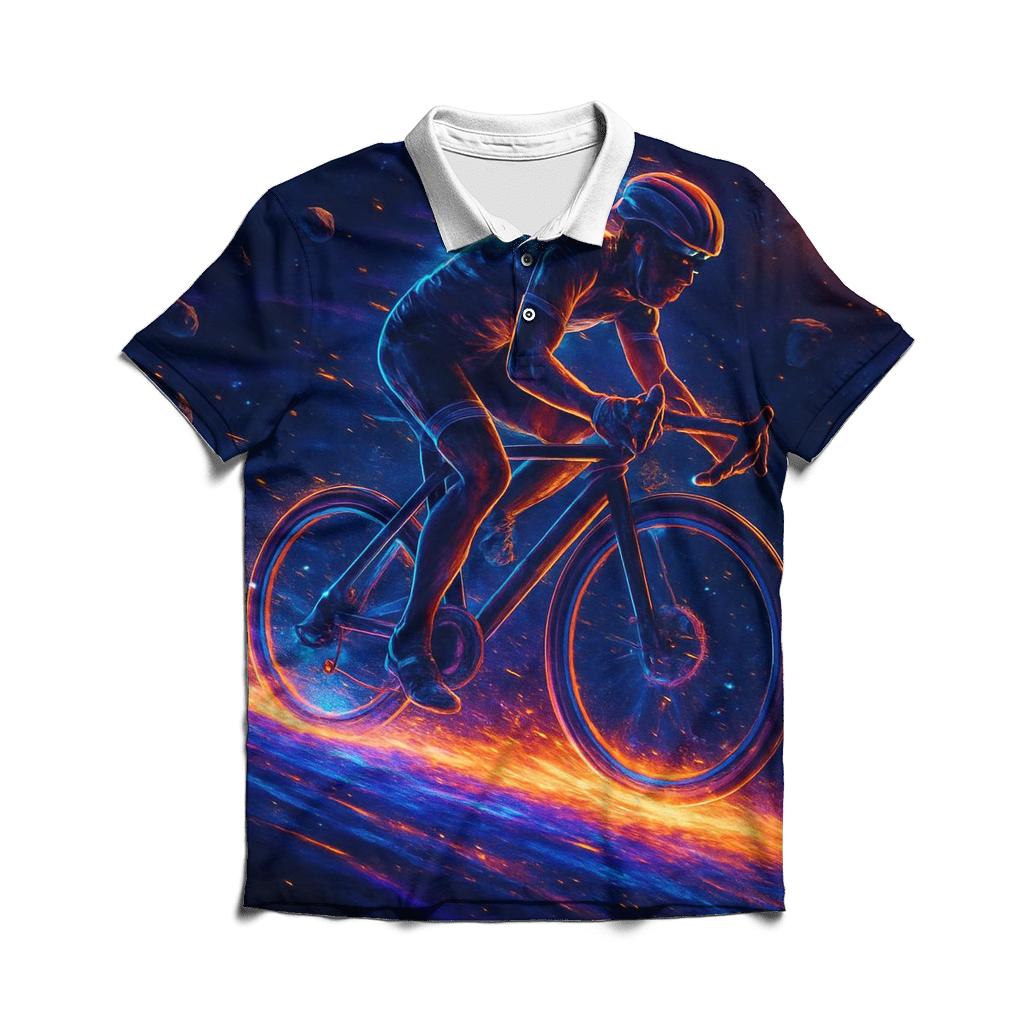 Comet Tail Cyclist premium cotton polo shirts