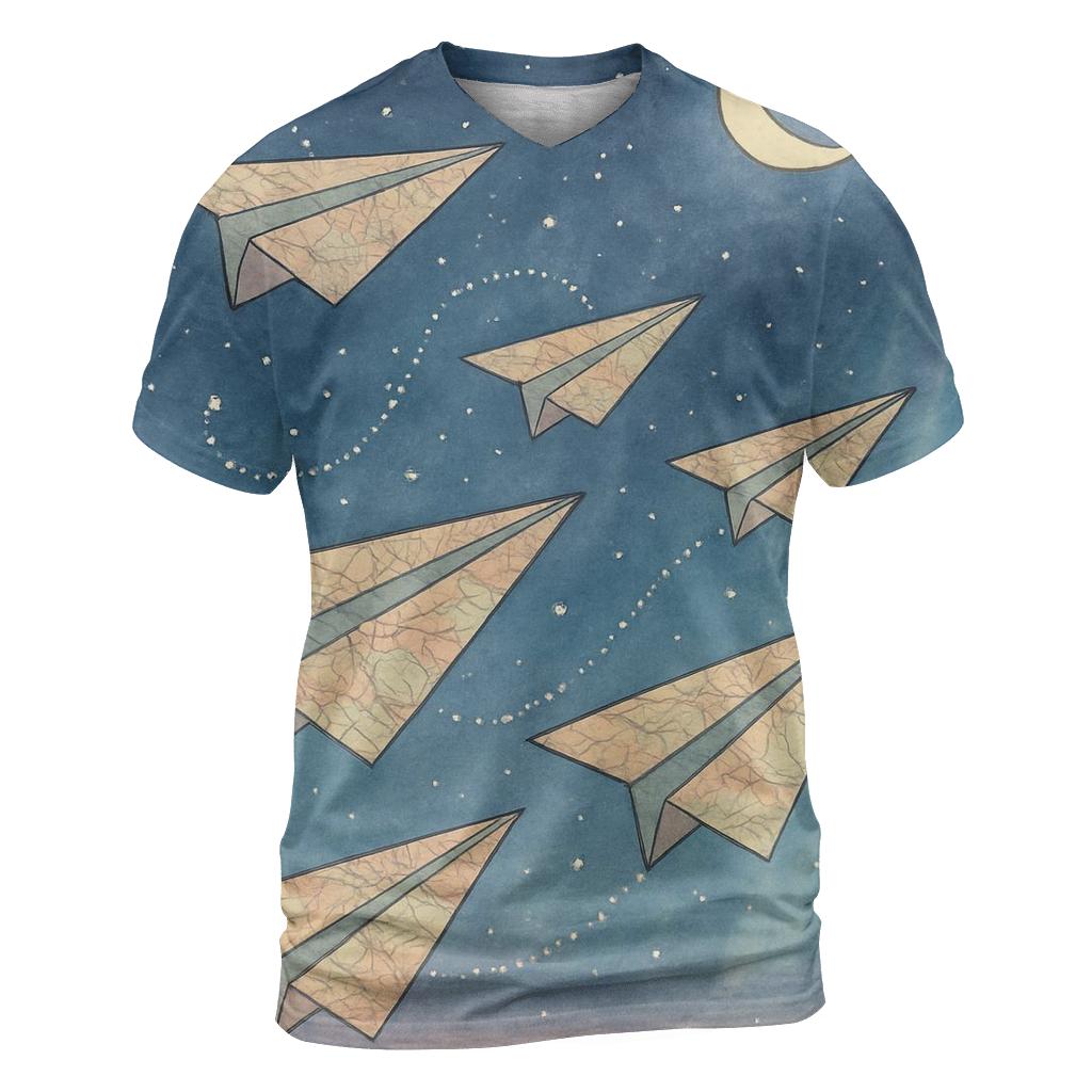 Paper Plane Constellation creative print fashion shirts