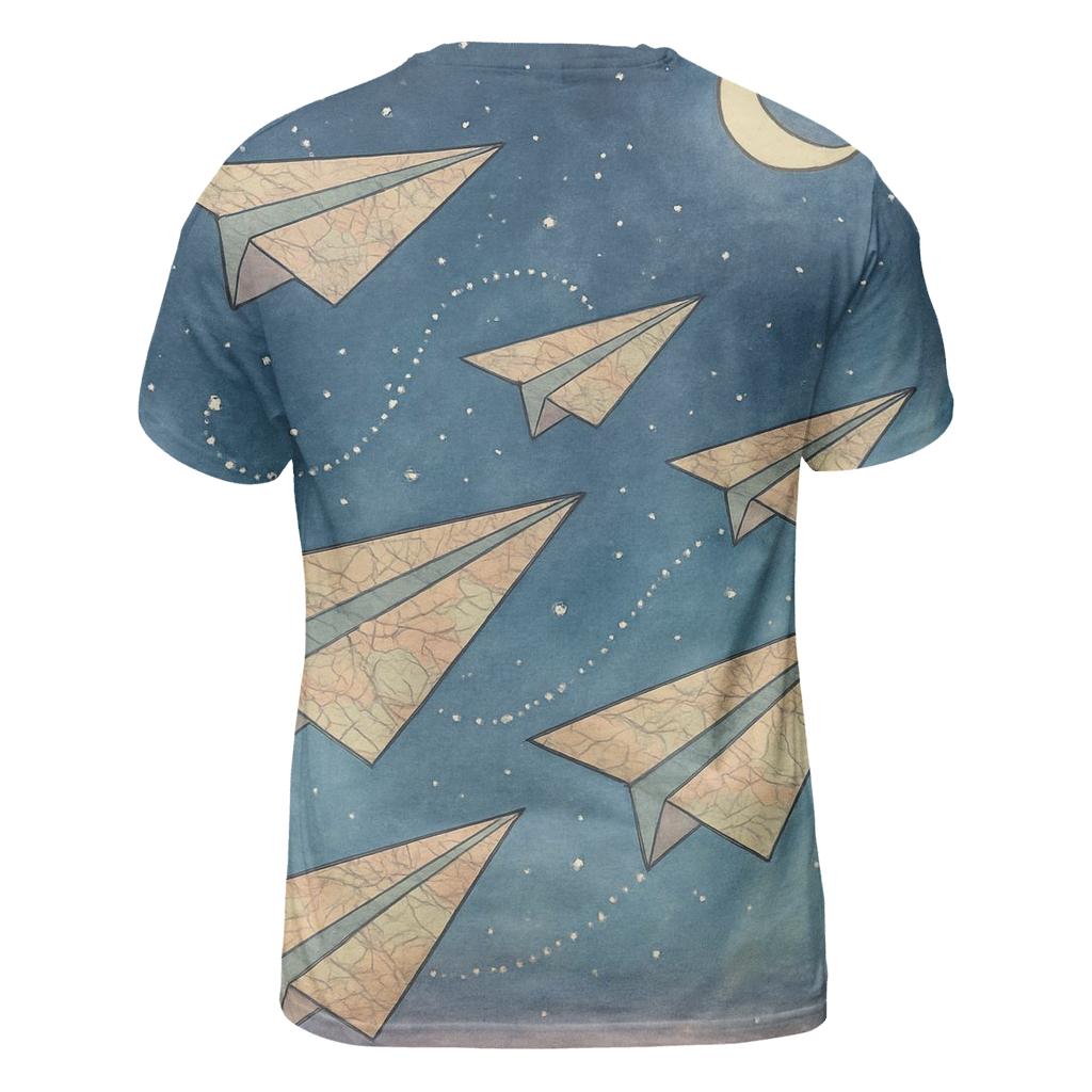Paper Plane Constellation creative print fashion shirts