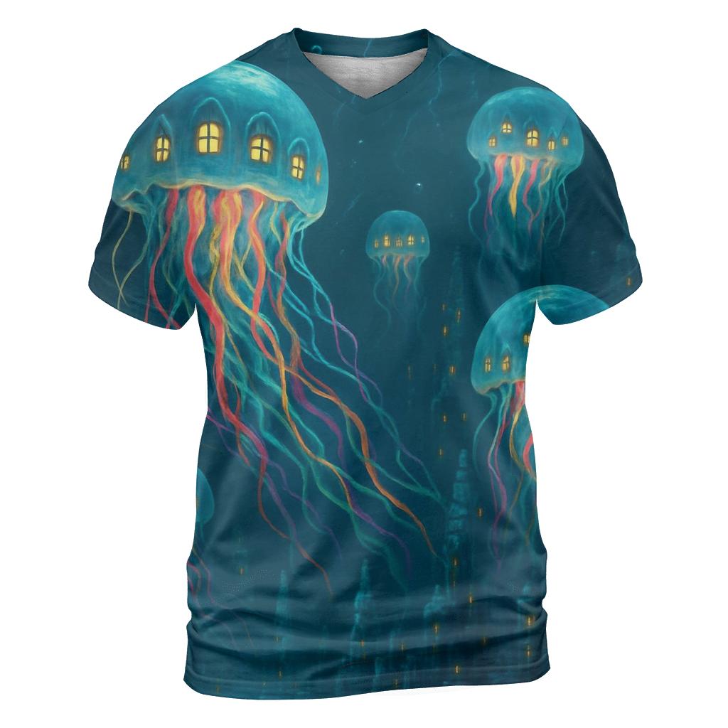 Biolume Jellyfish City statement graphic shirts