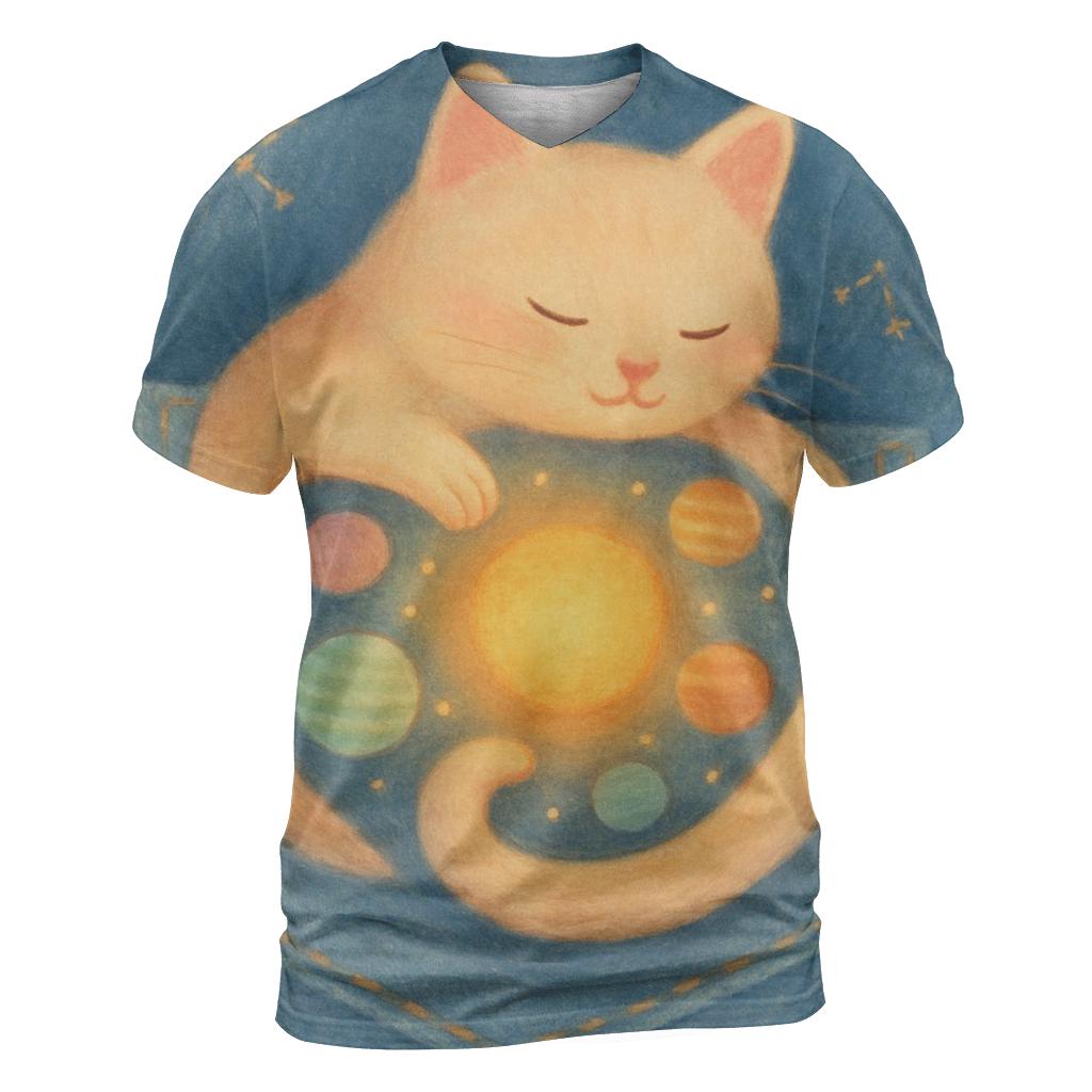 Pocket Universe Cat statement graphic shirts