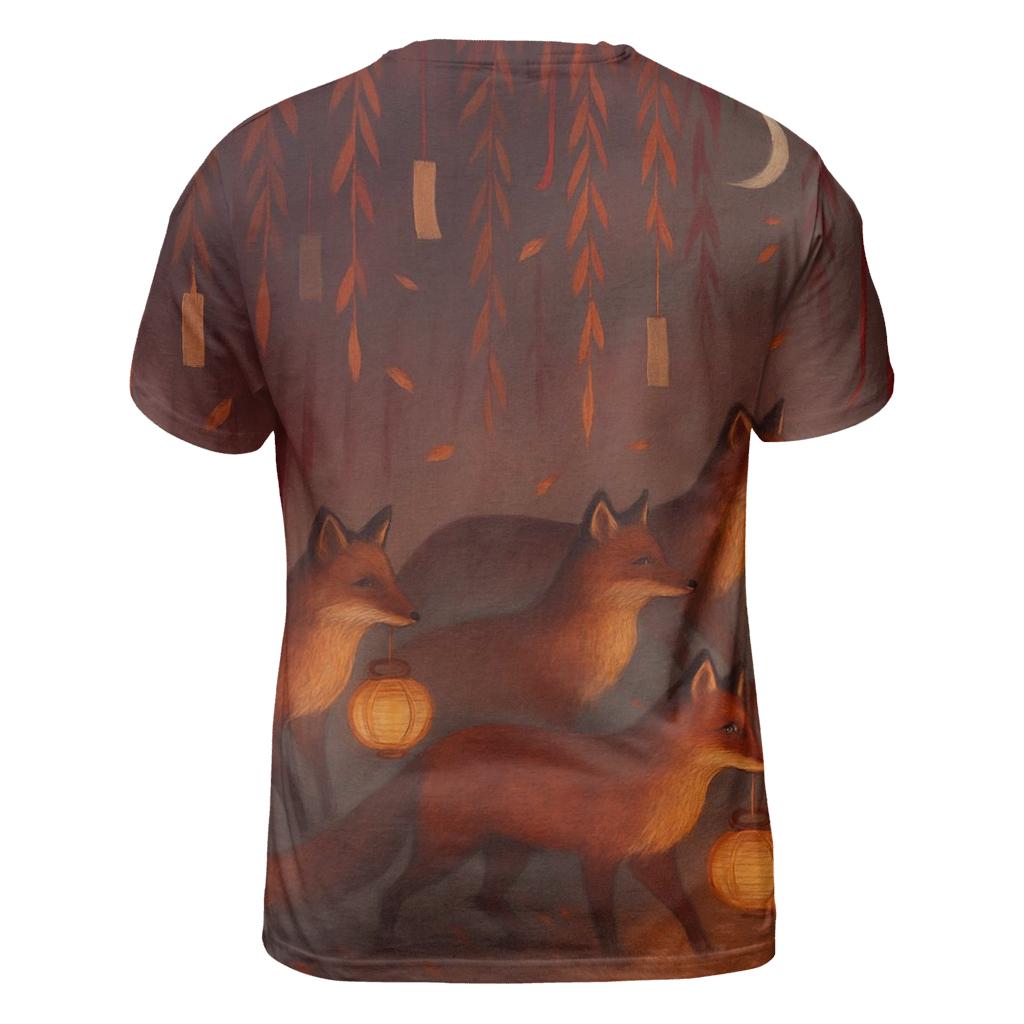 Lantern Fox Procession vibrant all-over design tees