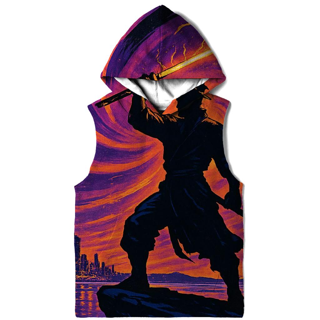 Aurora Samurai Silhouette graphic hoodies
