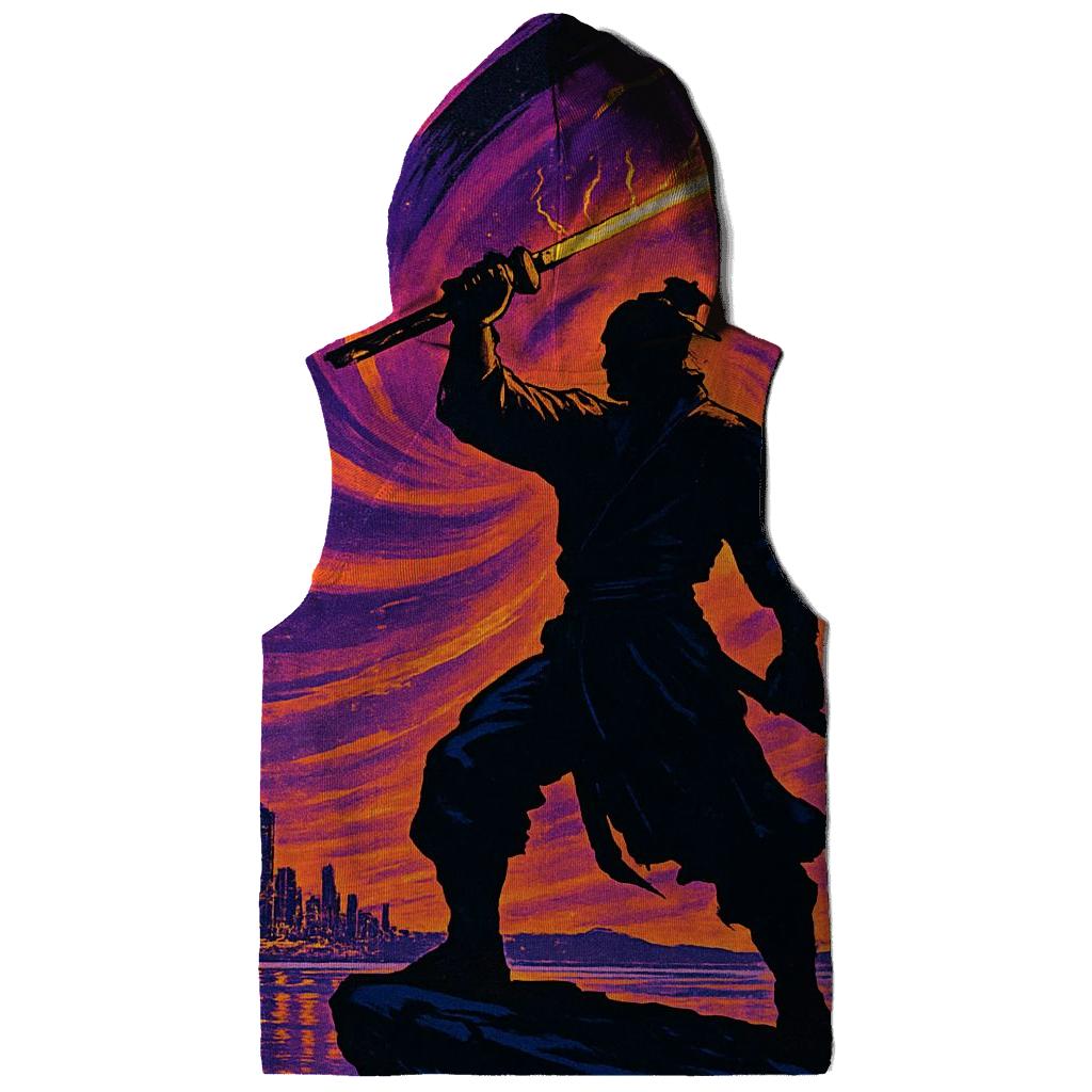 Aurora Samurai Silhouette graphic hoodies