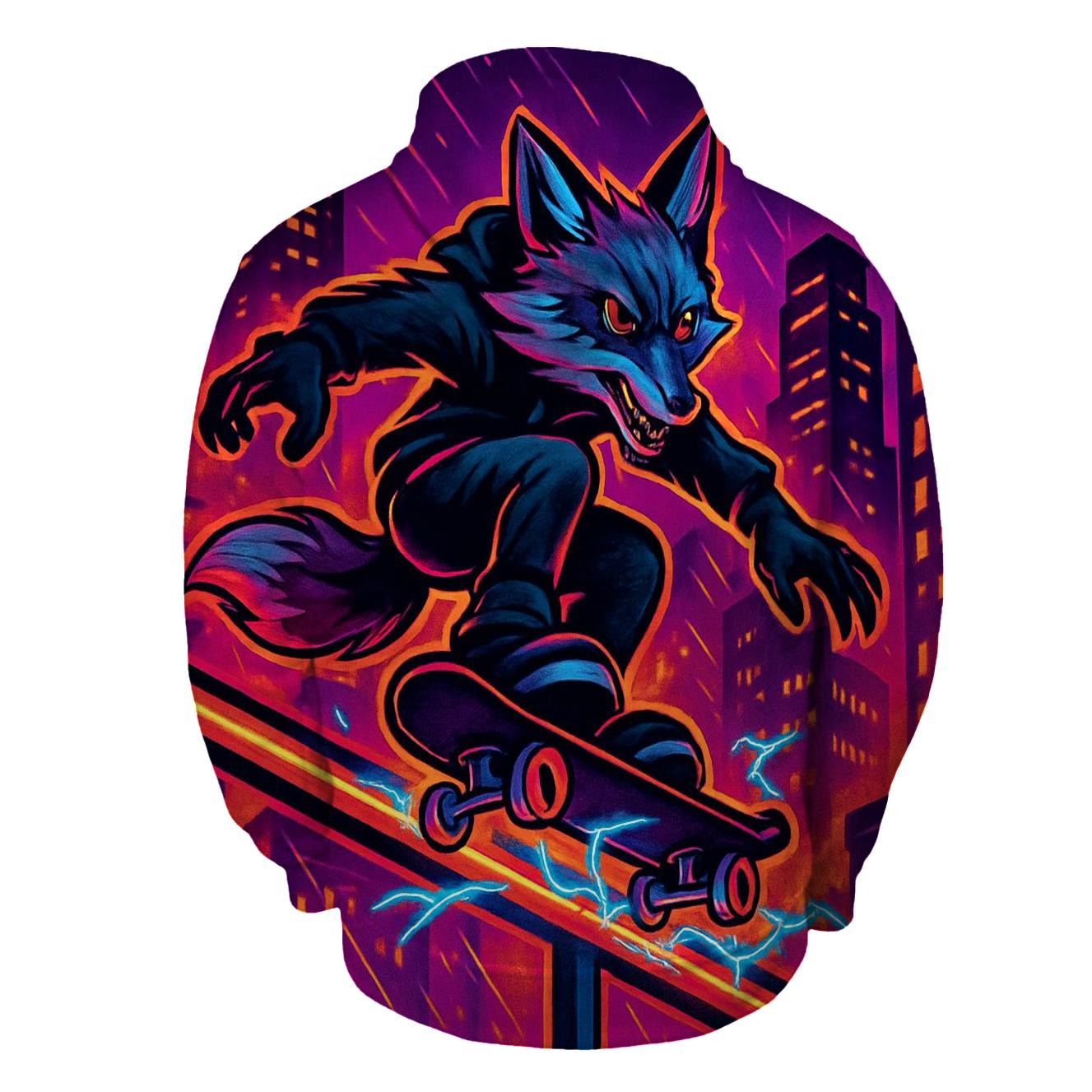 Thunderbolt Skate Fox embroidered hoodies