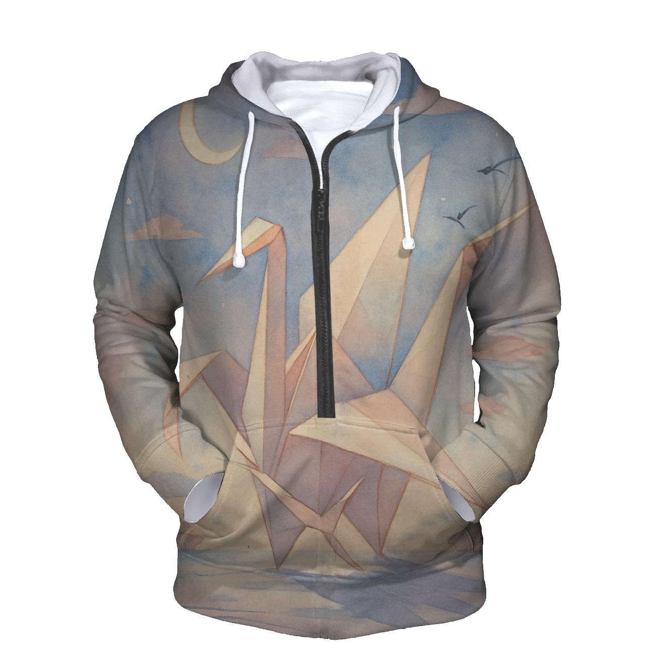 Moonlit Origami Crane hoodie designs