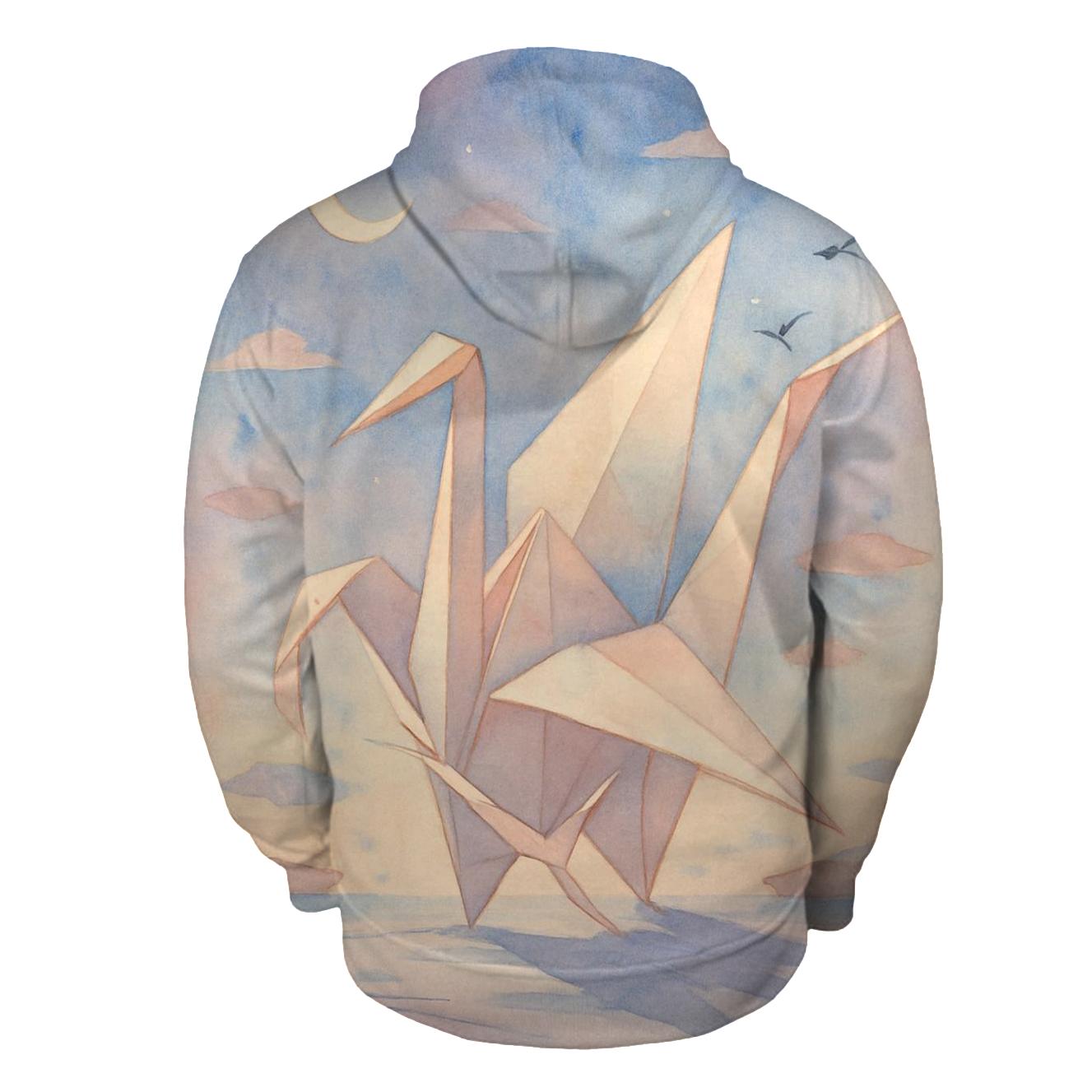 Moonlit Origami Crane hoodie designs