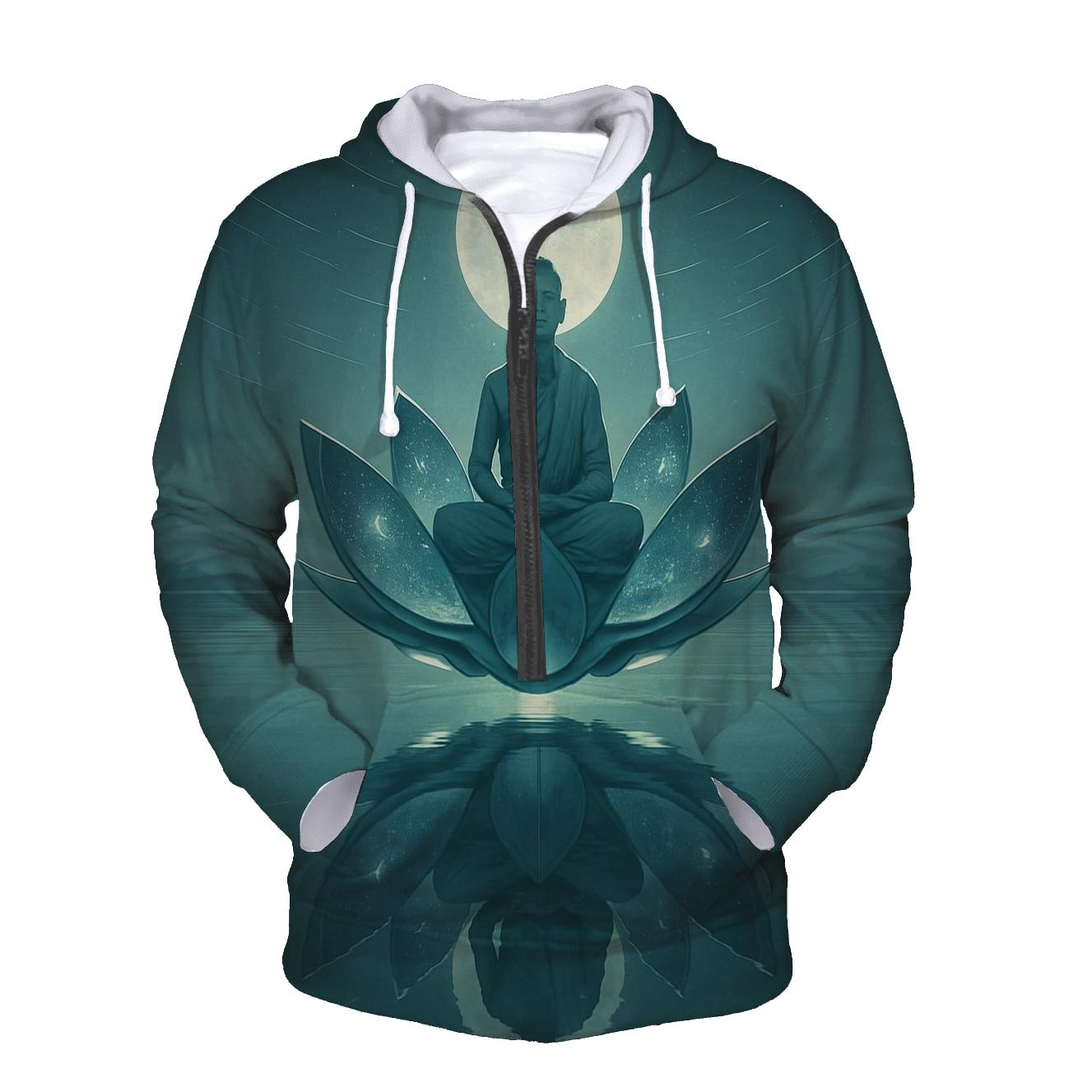 Mirrored Lotus Rider zip-up hoodies