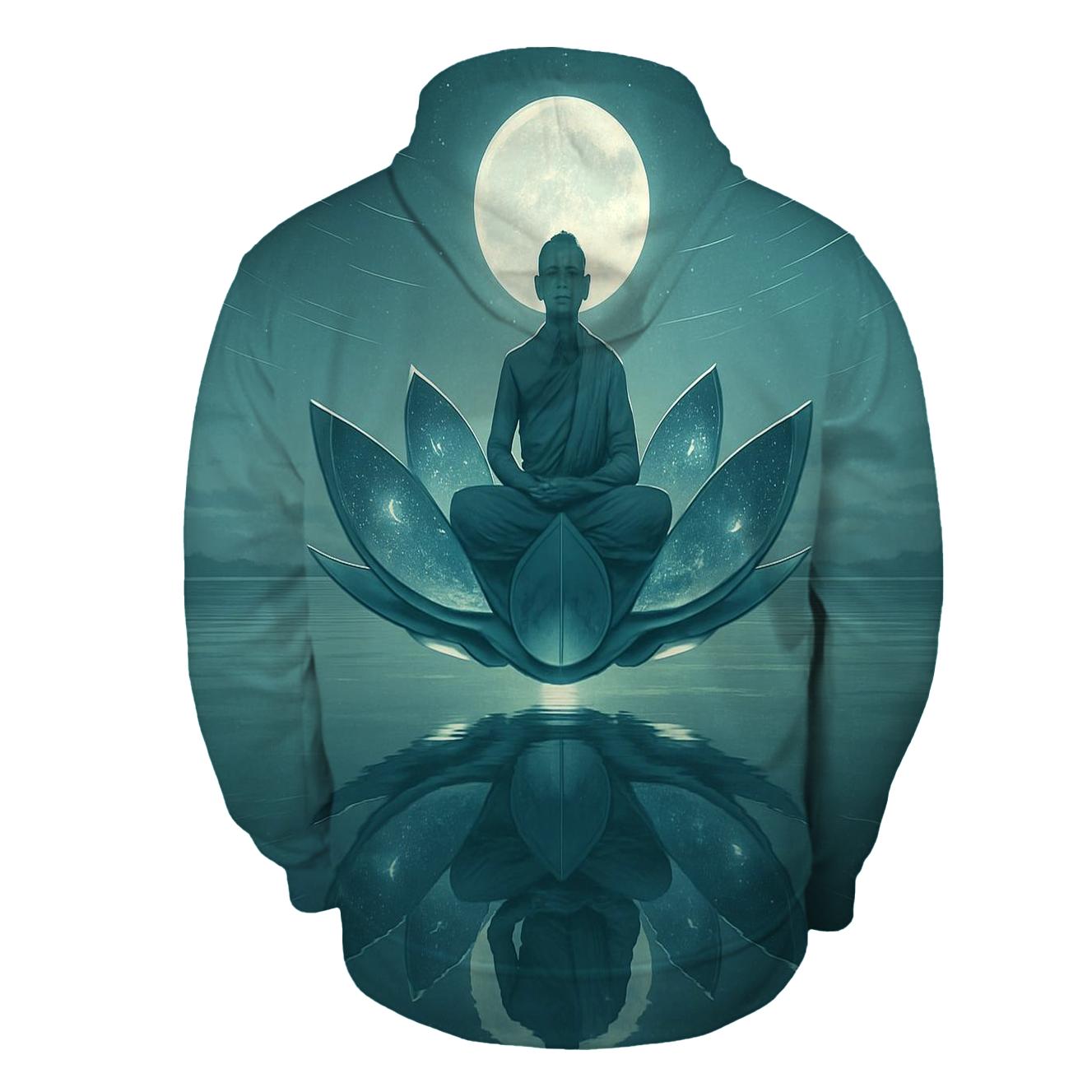 Mirrored Lotus Rider zip-up hoodies