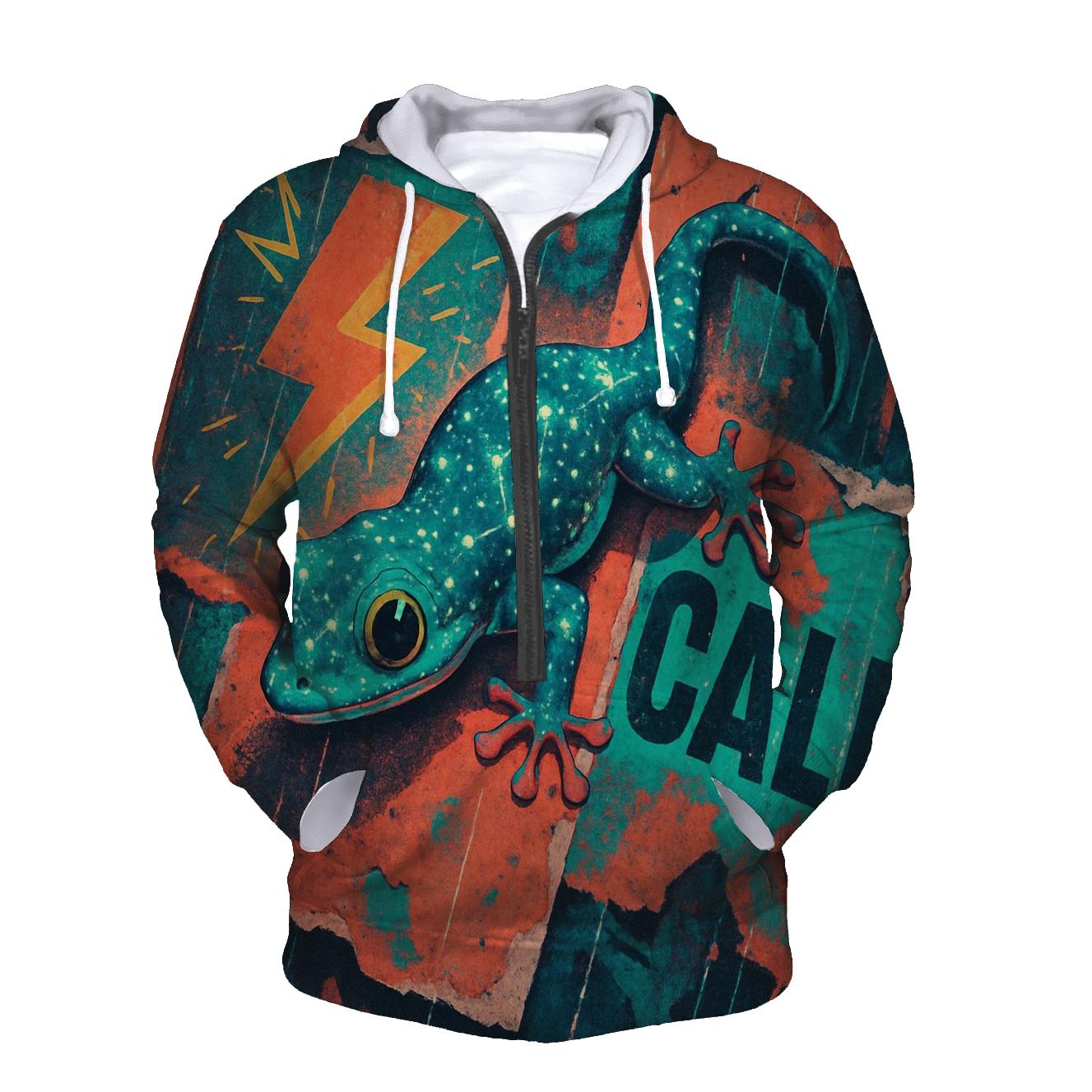 Shimmering Alley Gecko lightweight hoodies