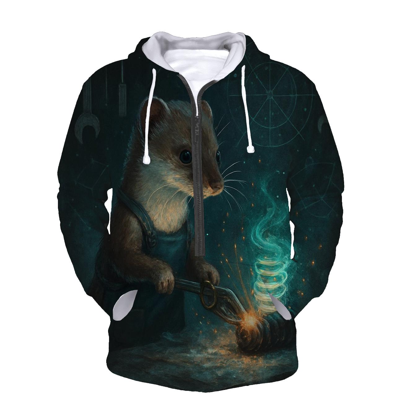 Aurora Mechanic Stoat embroidered hoodies