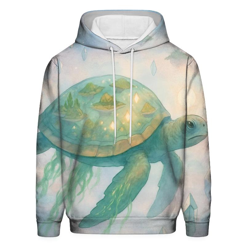 Crystal Drift Turtle printed hoodies