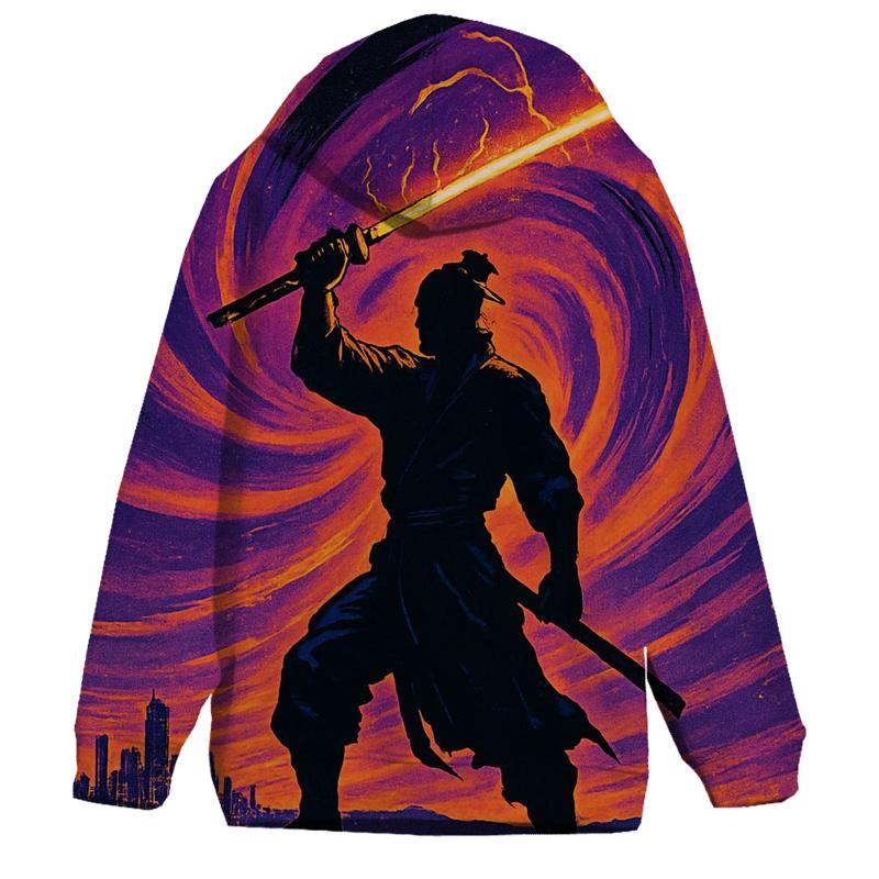Aurora Samurai Silhouette designer hoodies