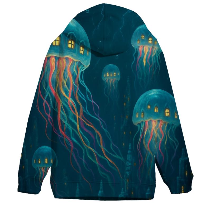 Biolume Jellyfish City zip-up hoodies