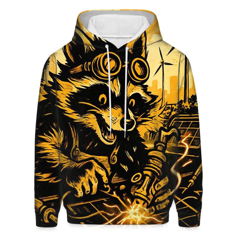 Solar Punk Raccoon designer hoodies