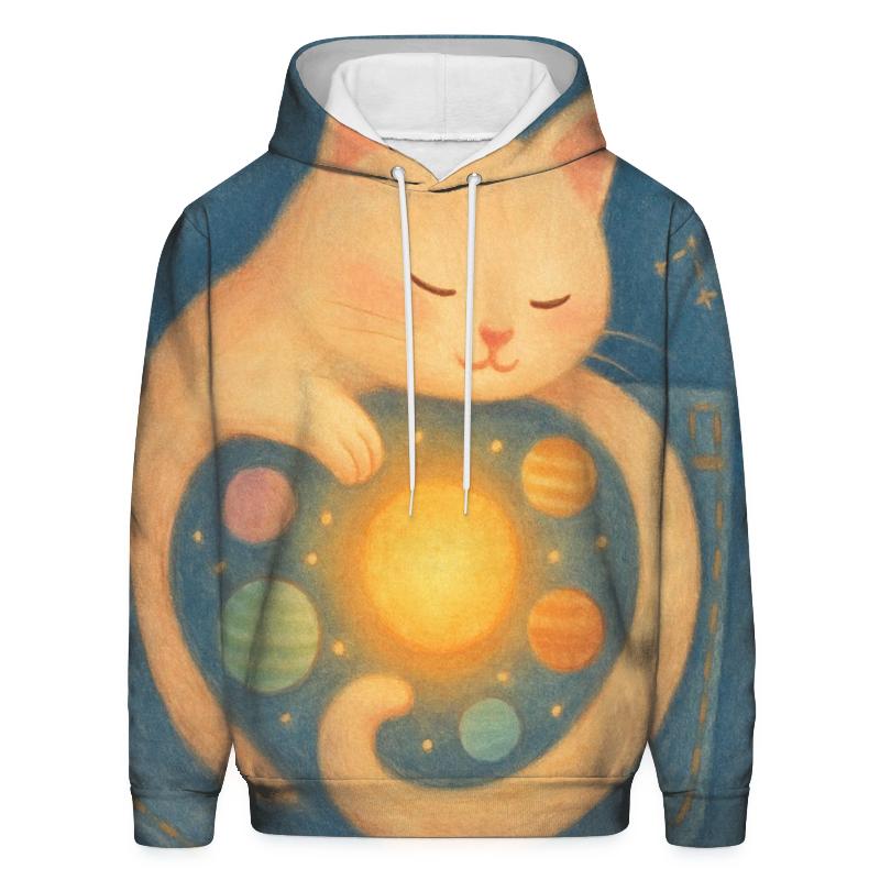 Pocket Universe Cat printed hoodies