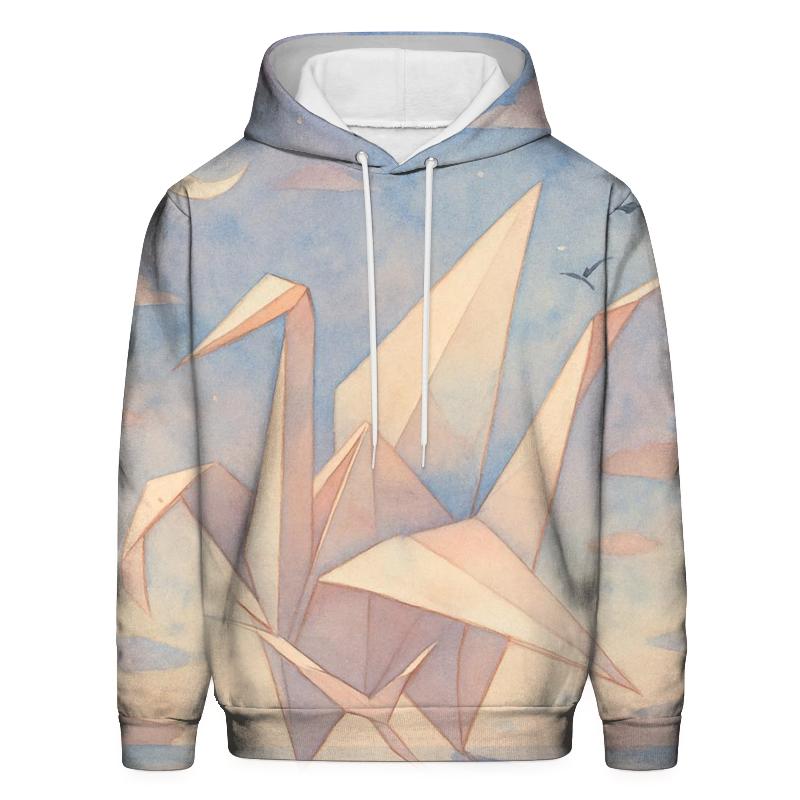 Moonlit Origami Crane custom hoodies