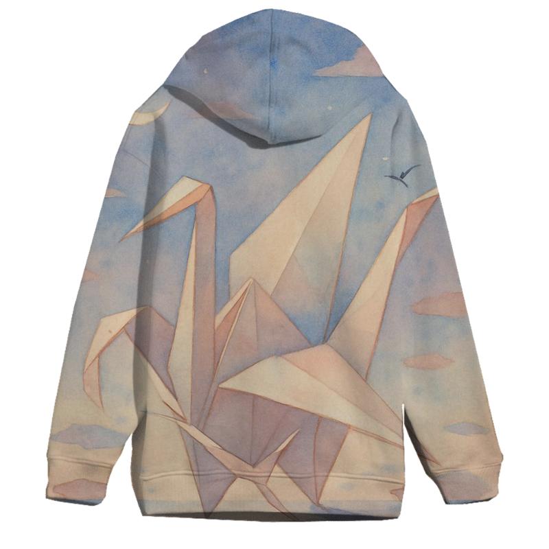 Moonlit Origami Crane custom hoodies