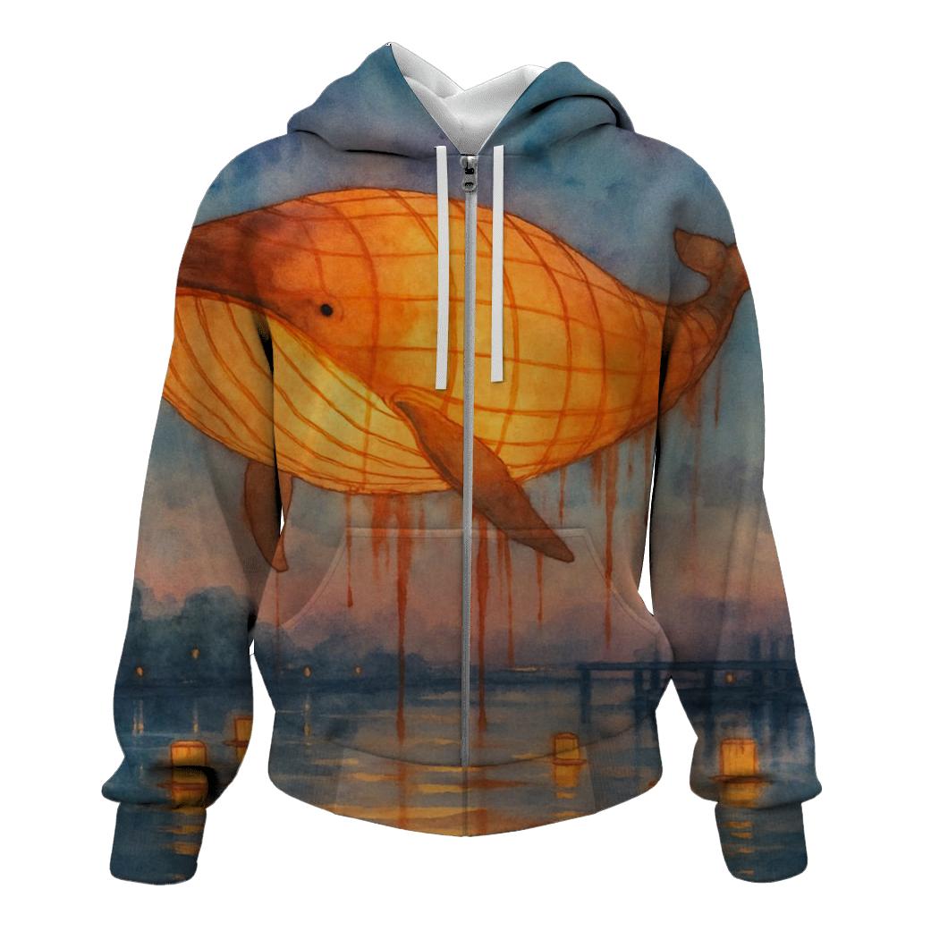 Paper Lantern Whale custom hoodies