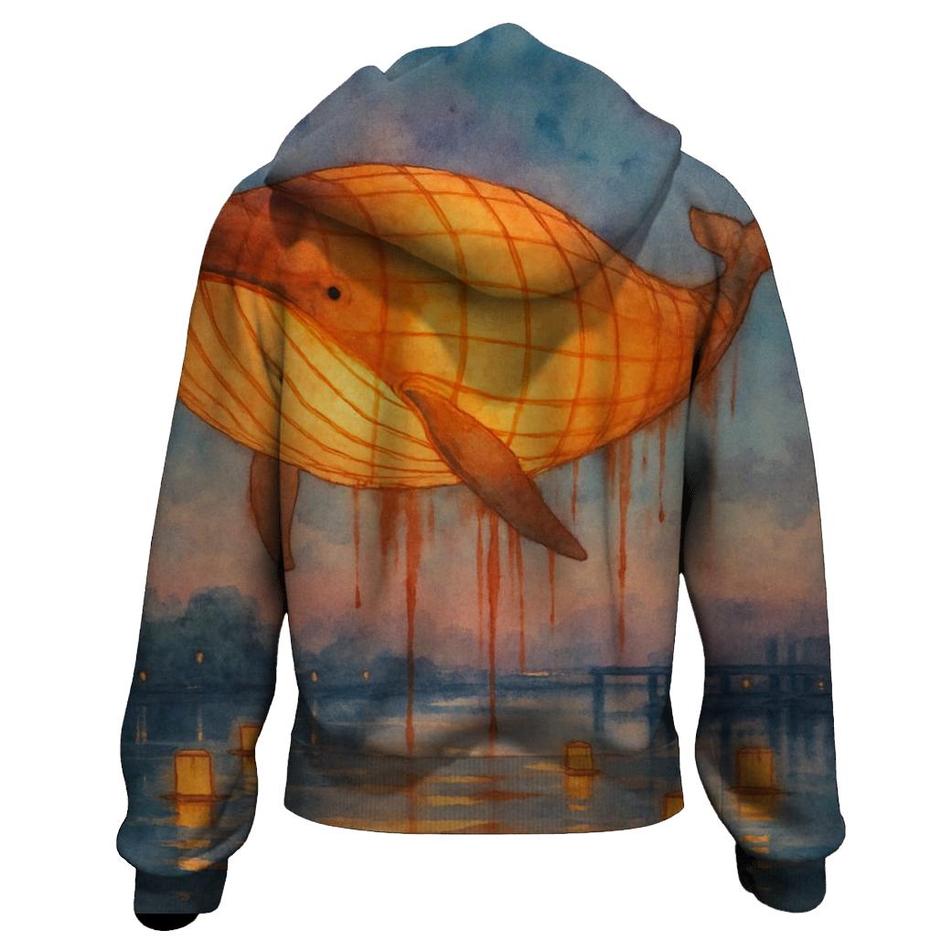 Paper Lantern Whale custom hoodies