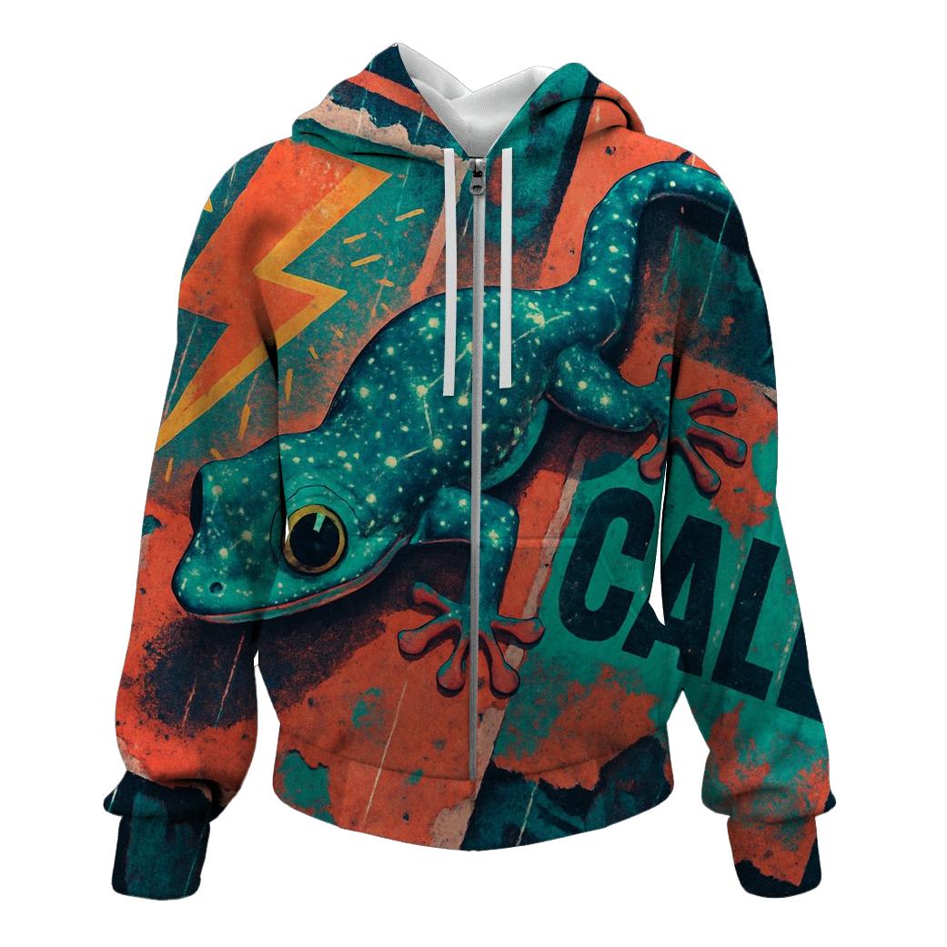 Shimmering Alley Gecko premium hoodies