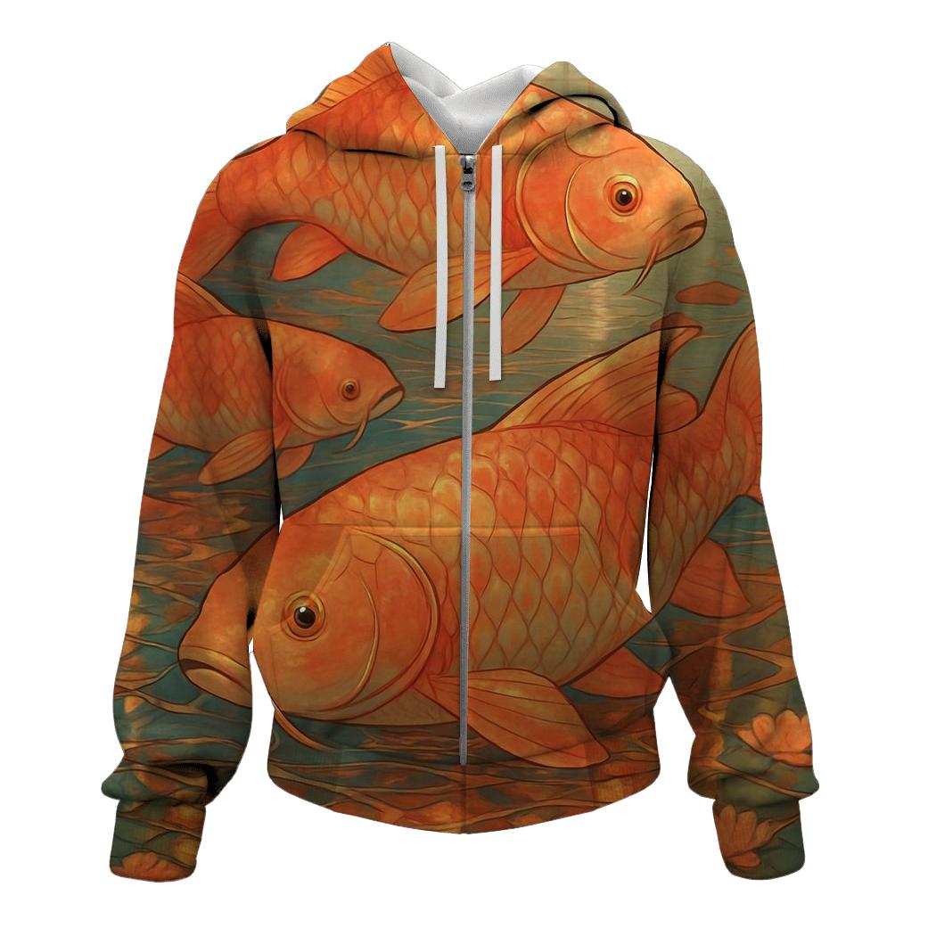Glass Harbor Koi graphic hoodies